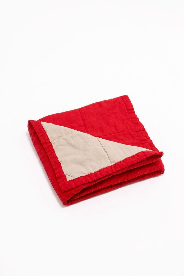 Cherry/Sparrow - Linen Quilted Blanket